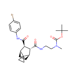 CN(CCNC(=O)[C@H]1[C@H](C(=O)Nc2ccc(Br)cc2)[C@@H]2C=C[C@H]1C21CC1)C(=O)OC(C)(C)C ZINC000168357441