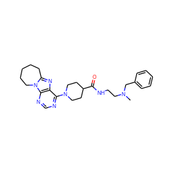 CN(CCNC(=O)C1CCN(c2ncnc3c2nc2n3CCCCC2)CC1)Cc1ccccc1 ZINC000009211265