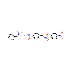 CN(CCNC(=O)c1ccc(CNS(=O)(=O)c2ccc([N+](=O)[O-])cc2)cc1)Cc1ccccc1 ZINC000066097273