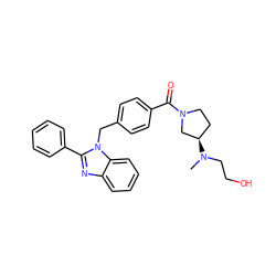 CN(CCO)[C@@H]1CCN(C(=O)c2ccc(Cn3c(-c4ccccc4)nc4ccccc43)cc2)C1 ZINC000045367269