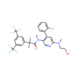 CN(CCO)c1cc(-c2ccccc2Cl)c(N(C)C(=O)C(C)(C)c2cc(C(F)(F)F)cc(C(F)(F)F)c2)cn1 ZINC000049777338