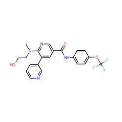 CN(CCO)c1ncc(C(=O)Nc2ccc(OC(F)(F)F)cc2)cc1-c1cccnc1 ZINC001772617541