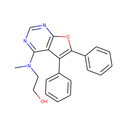 CN(CCO)c1ncnc2oc(-c3ccccc3)c(-c3ccccc3)c12 ZINC000006379141