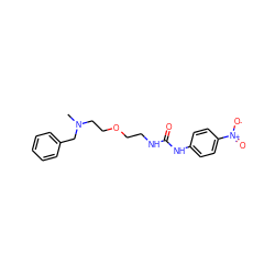 CN(CCOCCNC(=O)Nc1ccc([N+](=O)[O-])cc1)Cc1ccccc1 ZINC000013742430