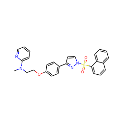 CN(CCOc1ccc(-c2ccn(S(=O)(=O)c3cccc4ccccc34)n2)cc1)c1ccccn1 ZINC000006182806