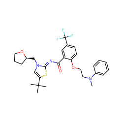 CN(CCOc1ccc(C(F)(F)F)cc1C(=O)/N=c1\sc(C(C)(C)C)cn1C[C@H]1CCCO1)c1ccccc1 ZINC000141514991