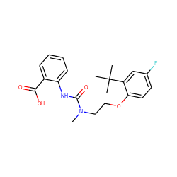 CN(CCOc1ccc(F)cc1C(C)(C)C)C(=O)Nc1ccccc1C(=O)O ZINC000218611101