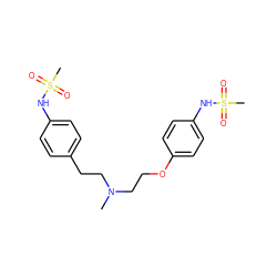 CN(CCOc1ccc(NS(C)(=O)=O)cc1)CCc1ccc(NS(C)(=O)=O)cc1 ZINC000000596731