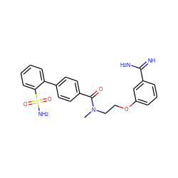 CN(CCOc1cccc(C(=N)N)c1)C(=O)c1ccc(-c2ccccc2S(N)(=O)=O)cc1 ZINC000013442905