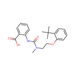 CN(CCOc1ccccc1C(C)(C)C)C(=O)Nc1ccccc1C(=O)O ZINC000218557300