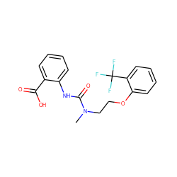 CN(CCOc1ccccc1C(F)(F)F)C(=O)Nc1ccccc1C(=O)O ZINC000218583576