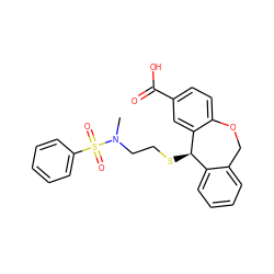 CN(CCS[C@@H]1c2ccccc2COc2ccc(C(=O)O)cc21)S(=O)(=O)c1ccccc1 ZINC000013726965