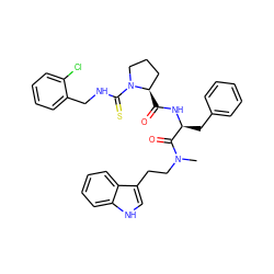 CN(CCc1c[nH]c2ccccc12)C(=O)[C@H](Cc1ccccc1)NC(=O)[C@@H]1CCCN1C(=S)NCc1ccccc1Cl ZINC000026936682