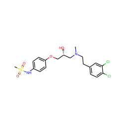 CN(CCc1ccc(Cl)c(Cl)c1)C[C@@H](O)COc1ccc(NS(C)(=O)=O)cc1 ZINC000002568242