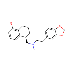 CN(CCc1ccc2c(c1)OCO2)C[C@@H]1CCCc2c(O)cccc21 ZINC000013761400