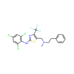 CN(CCc1ccccc1)Cc1sc(Nc2c(Cl)cc(Cl)cc2Cl)nc1C(F)(F)F ZINC000028120152