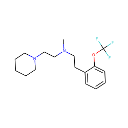 CN(CCc1ccccc1OC(F)(F)F)CCN1CCCCC1 ZINC000040424949