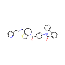 CN(CCc1cccnc1)[C@@H]1CCCN(C(=O)c2ccc(NC(=O)c3ccccc3-c3ccccc3)cc2)c2ccsc21 ZINC000028109984