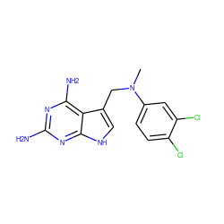 CN(Cc1c[nH]c2nc(N)nc(N)c12)c1ccc(Cl)c(Cl)c1 ZINC000013652160