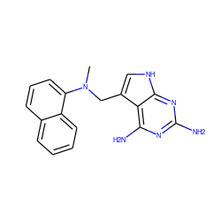 CN(Cc1c[nH]c2nc(N)nc(N)c12)c1cccc2ccccc12 ZINC000013652161