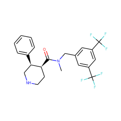 CN(Cc1cc(C(F)(F)F)cc(C(F)(F)F)c1)C(=O)[C@H]1CCNC[C@H]1c1ccccc1 ZINC000073259095