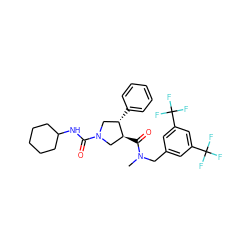 CN(Cc1cc(C(F)(F)F)cc(C(F)(F)F)c1)C(=O)[C@H]1CN(C(=O)NC2CCCCC2)C[C@@H]1c1ccccc1 ZINC000028824687