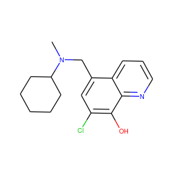 CN(Cc1cc(Cl)c(O)c2ncccc12)C1CCCCC1 ZINC000035532103