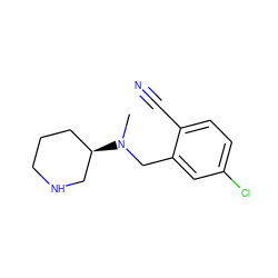 CN(Cc1cc(Cl)ccc1C#N)[C@@H]1CCCNC1 ZINC000029129523