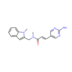 CN(Cc1cc2ccccc2n1C)C(=O)/C=C/c1cnc(N)nc1 ZINC000013475042