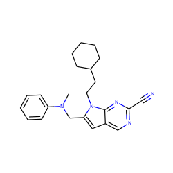 CN(Cc1cc2cnc(C#N)nc2n1CCC1CCCCC1)c1ccccc1 ZINC000040972477