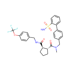 CN(Cc1ccc(-c2ccccc2S(N)(=O)=O)cc1)C(=O)[C@@H]1CCC[C@H]1C(=O)NCc1ccc(OC(F)(F)F)cc1 ZINC000006733316