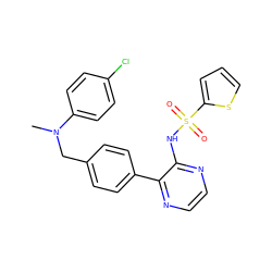 CN(Cc1ccc(-c2nccnc2NS(=O)(=O)c2cccs2)cc1)c1ccc(Cl)cc1 ZINC000137215527