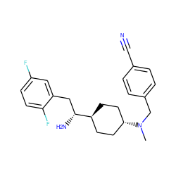 CN(Cc1ccc(C#N)cc1)[C@H]1CC[C@H]([C@H](N)Cc2cc(F)ccc2F)CC1 ZINC000254051130