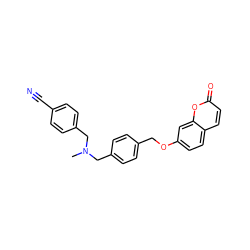 CN(Cc1ccc(C#N)cc1)Cc1ccc(COc2ccc3ccc(=O)oc3c2)cc1 ZINC000473129047