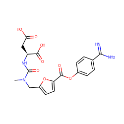 CN(Cc1ccc(C(=O)Oc2ccc(C(=N)N)cc2)o1)C(=O)N[C@@H](CC(=O)O)C(=O)O ZINC000205935668