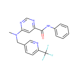 CN(Cc1ccc(C(F)(F)F)nc1)c1cc(C(=O)Nc2ccccc2)ncn1 ZINC001772573917