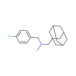 CN(Cc1ccc(Cl)cc1)CC12CC3CC(CC(C3)C1)C2 ZINC000103248911