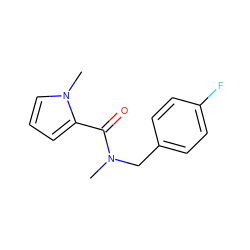 CN(Cc1ccc(F)cc1)C(=O)c1cccn1C ZINC000012985643