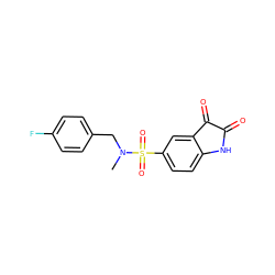 CN(Cc1ccc(F)cc1)S(=O)(=O)c1ccc2c(c1)C(=O)C(=O)N2 ZINC001772641242