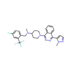 CN(Cc1ccc(F)cc1C(F)(F)F)C1CCN(c2nnc(-c3ccnn3C)c3ccccc23)CC1 ZINC000221861890