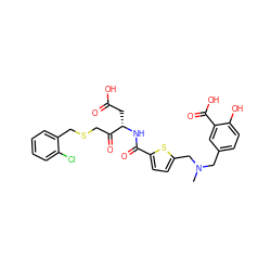 CN(Cc1ccc(O)c(C(=O)O)c1)Cc1ccc(C(=O)N[C@@H](CC(=O)O)C(=O)CSCc2ccccc2Cl)s1 ZINC000014942804