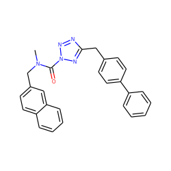 CN(Cc1ccc2ccccc2c1)C(=O)n1nnc(Cc2ccc(-c3ccccc3)cc2)n1 ZINC000096258197