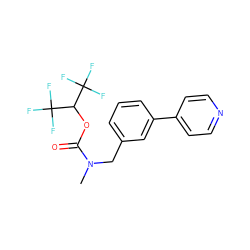 CN(Cc1cccc(-c2ccncc2)c1)C(=O)OC(C(F)(F)F)C(F)(F)F ZINC000095705063