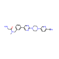 CN(Cc1cccc(-c2cnc(N3CCN(c4ccc(C#N)nc4)CC3)nc2)c1)C(=O)CN ZINC000142839965