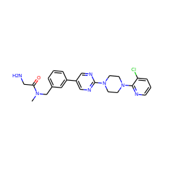 CN(Cc1cccc(-c2cnc(N3CCN(c4ncccc4Cl)CC3)nc2)c1)C(=O)CN ZINC000142910140