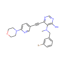 CN(Cc1cccc(Br)c1)c1c(N)ncnc1C#Cc1ccc(N2CCOCC2)nc1 ZINC000021288947