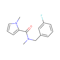 CN(Cc1cccc(F)c1)C(=O)c1cccn1C ZINC000013493578