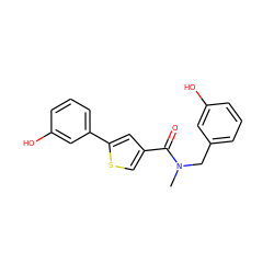 CN(Cc1cccc(O)c1)C(=O)c1csc(-c2cccc(O)c2)c1 ZINC000169351563