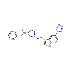 CN(Cc1ccccc1)[C@@H]1CCN(CCc2c[nH]c3ccc(-n4cnnc4)cc23)C1 ZINC000022938828