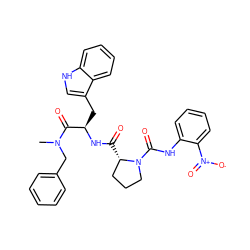 CN(Cc1ccccc1)C(=O)[C@@H](Cc1c[nH]c2ccccc12)NC(=O)[C@H]1CCCN1C(=O)Nc1ccccc1[N+](=O)[O-] ZINC000026938385